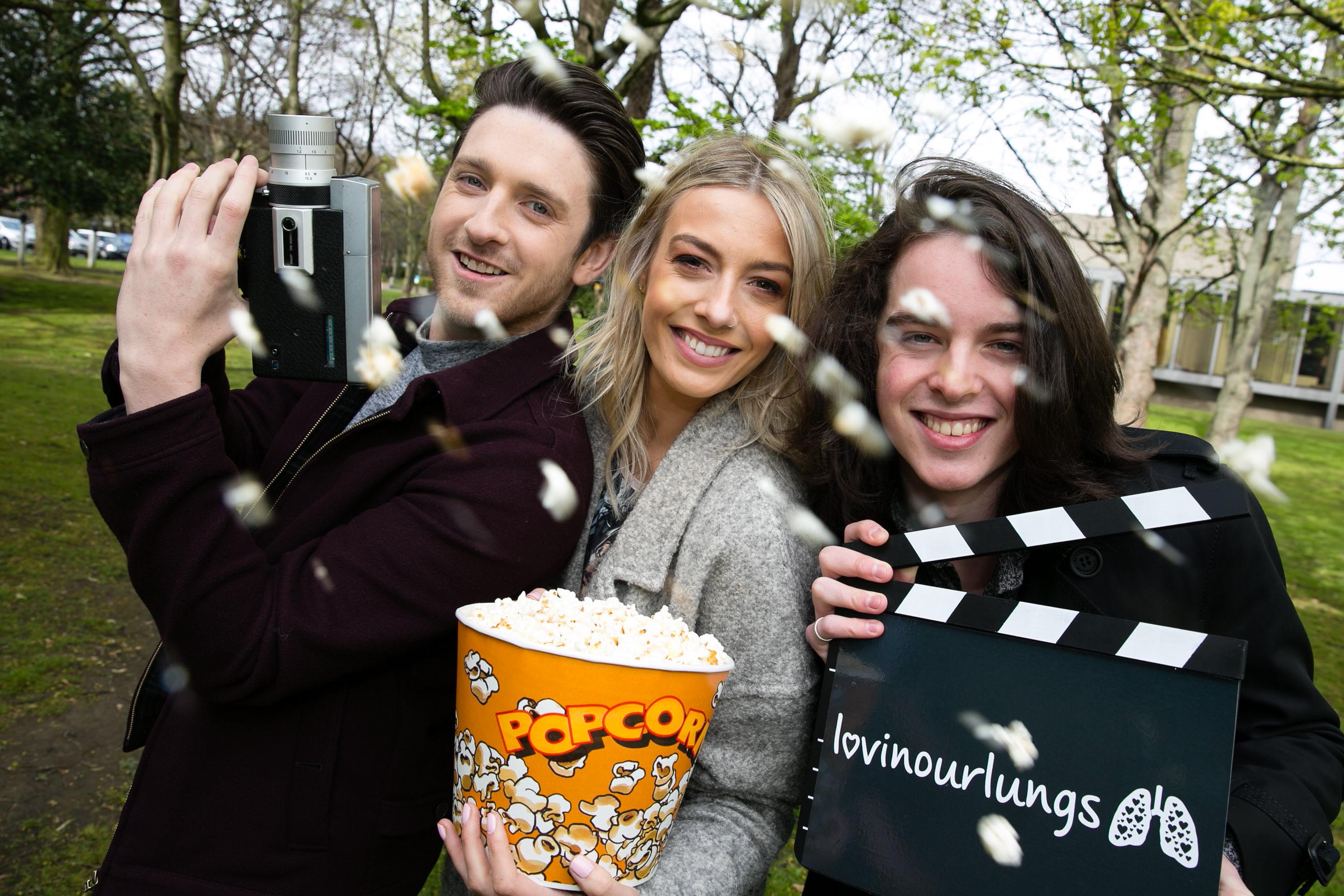 NO FEE FOR REPRO Stephen Byrne, RTÉ Two's Two Tube, Bláthnaid Treacy, RTÉ Two's Two Tube and Ferdia Walsh-Peelo, Sing Street star pictured at the launch of the Lovin' our Lungs Movie competition by the Irish Lung Health Alliance, a coalition of 17 charities, in partnership with Foróige, the national youth development organisation. The competition, which is supported by GSK, was launched against a backdrop of lung disease being the most common health condition in young adults aged 18 to 24 years. The aim is to highlight among teenagers the importance of lung health for a full and active life. The competition is open to teenagers between 12 and 18 years, with the winning entry being televised on RTÉ Two's Two Tube and scooping a thrilling adventure experience. The closing date is Sunday May 22 2016 and full details can be found at www.lovinourlungs.ie Pic Shane O'Neill Photography